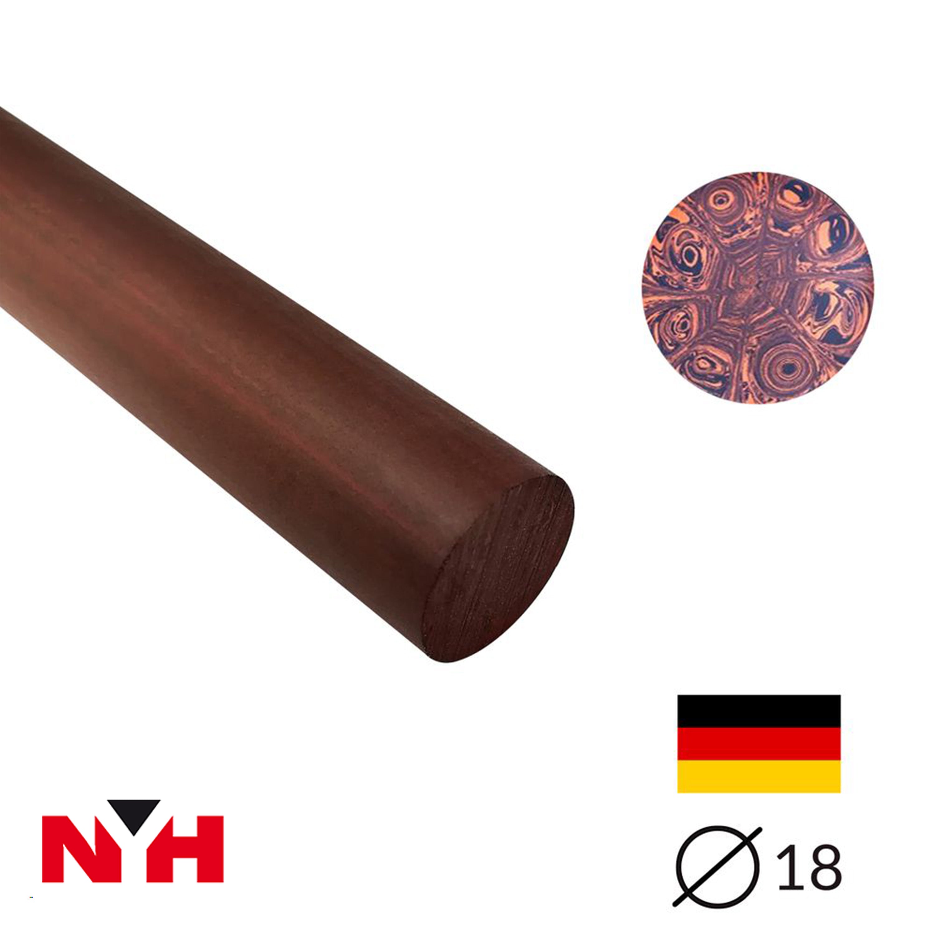 Ebonit Stange Ø18 25 cm Geschliffen Cumberland Pfeifenecke